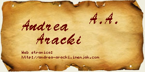 Andrea Aracki vizit kartica